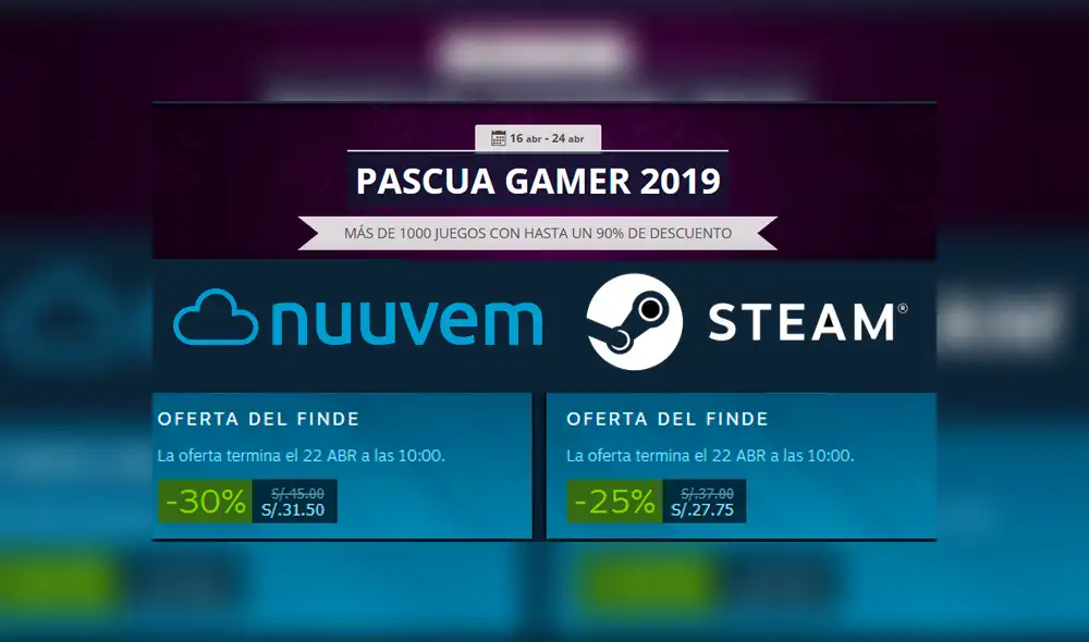Las ofertas en videojuegos para PC de Semana Santa en Steam y Nuuvem Las ofertas en videojuegos para PC de Semana Santa en Steam y Nuuvem