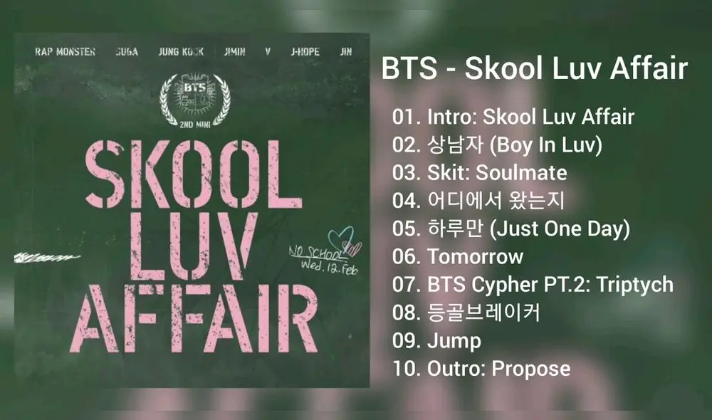 Record of youth. BTS tomorrow, Skool luve affair