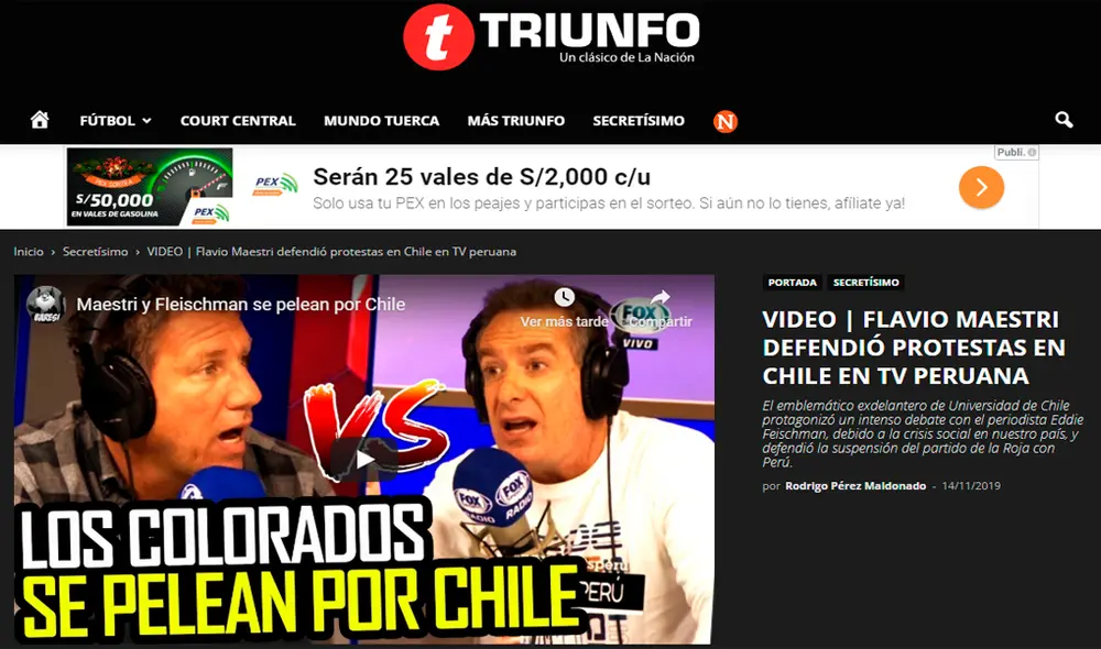 Debate entre Maestri y Fleischman por las protestas en Chile es noticia en prensa sureña. Debate entre Maestri y Fleischman por las protestas en Chile es noticia en prensa sureña.