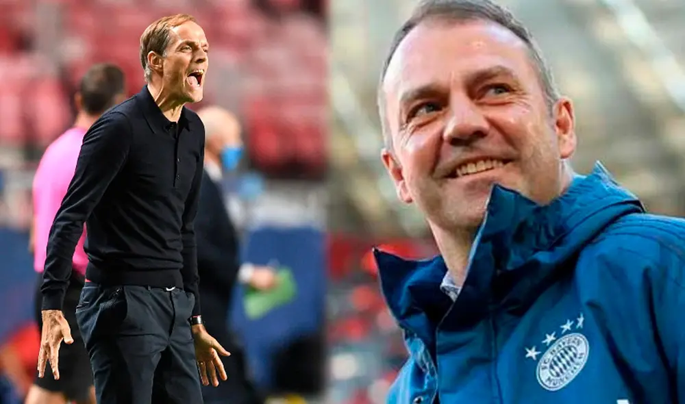 Thomas Tuchel y Hans-Flick, los artífices de llevar al PSG y Bayern a la final de la Champions League. Foto: EFE Thomas Tuchel y Hans-Flick, los artífices de llevar al PSG y Bayern a la final de la Champions League. Foto: EFE