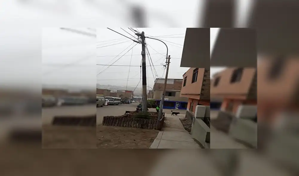 Puente Piedra: poste inclinado causa temor en residentes