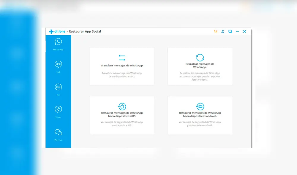 Aplicación Dr. Fone para Windows y Mac.