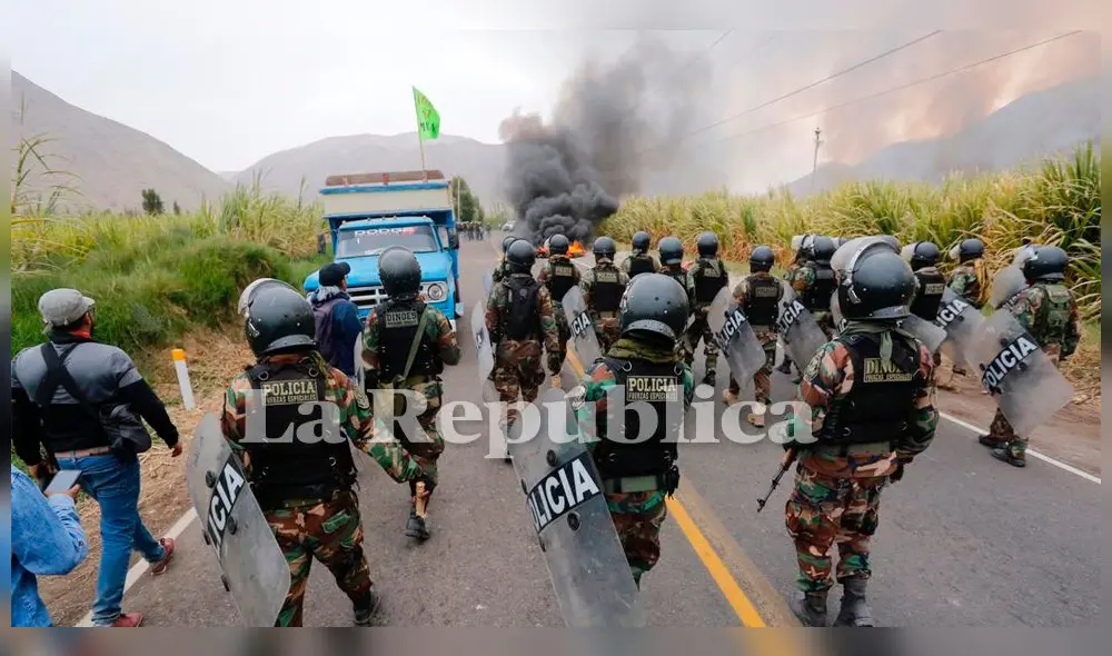 Tía María: Durante los enfrentamientos fueron quemados parte de los cañaverales en Cocachacra.