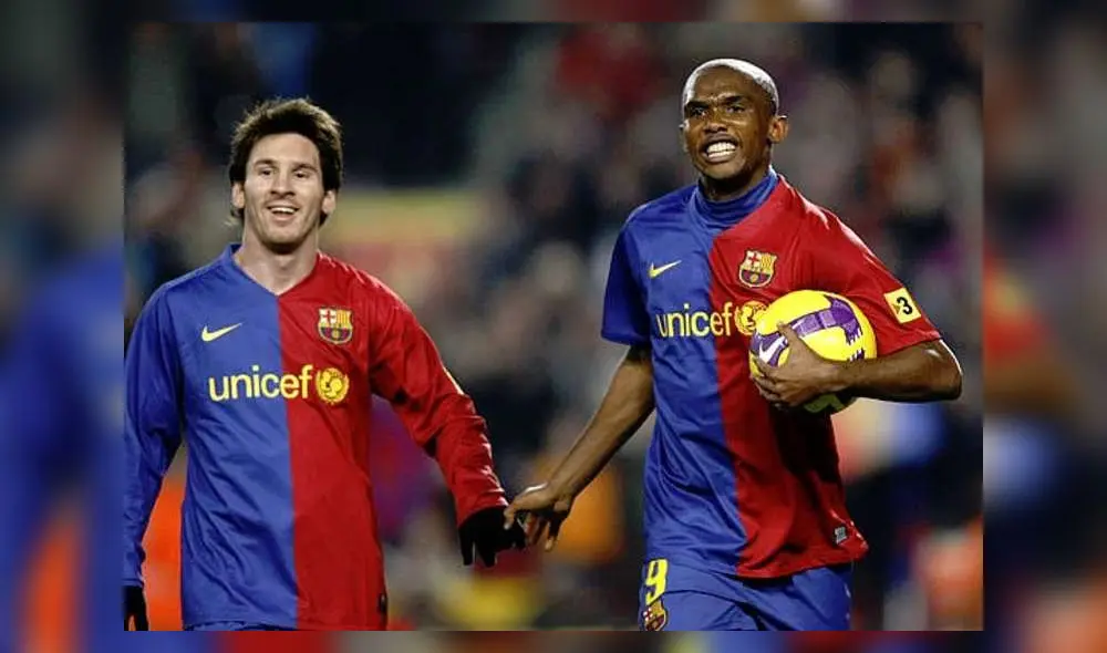 Lionel Messi y Samuel Eto'o en el Barcelona. Foto: EFE