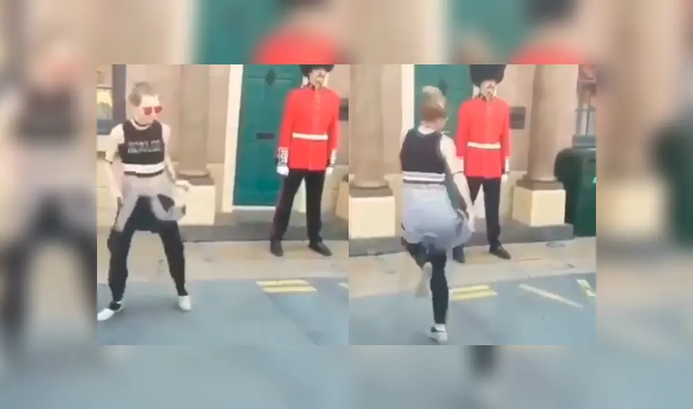 Video es viral en Facebook. La chica creyó que el oficial permanecería inmóvil mientras ella bailaba; sin embargo, ocurrió algo que ella nunca imaginó. Foto: Captura. Video es viral en Facebook. La chica creyó que el oficial permanecería inmóvil mientras ella bailaba; sin embargo, ocurrió algo que ella nunca imaginó. Foto: Captura.