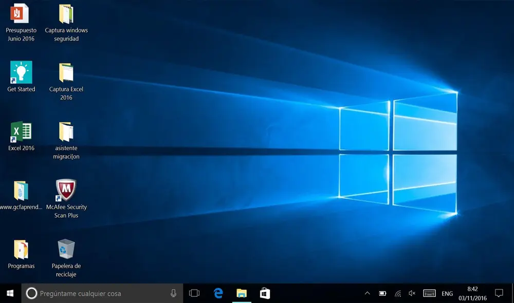 Hay varias formas de recuperar el escritorio en Windows 10. Foto: GCFLearnFree