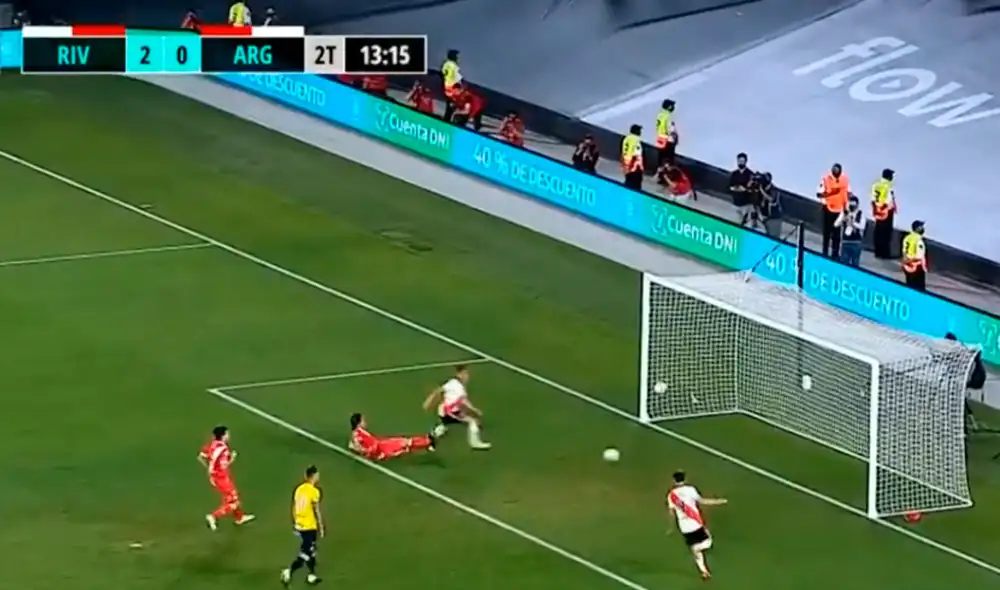 River Plate sentenció el encuentro ante Argentinos Juniors. Fuente: Captura FoxSports