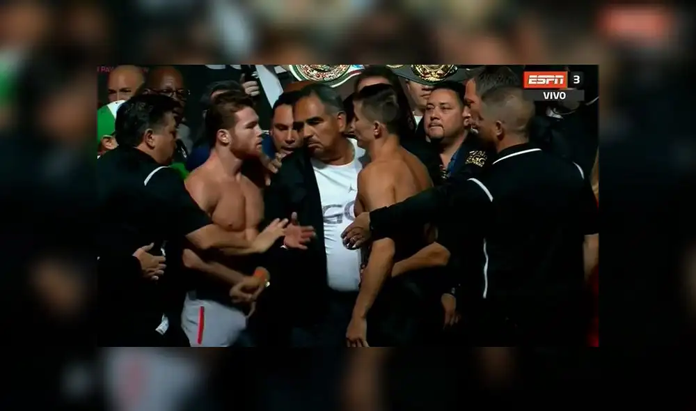 Canelo vs GGG: el tenso careo entre ambos boxeadores en el pesaje [VIDEO]