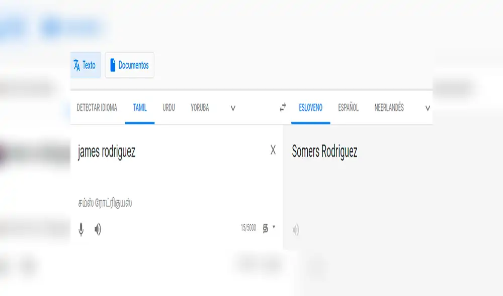 Desliza las imágenes de Google Translate para descubrir el insólito mensaje que lanzaron con el nombre del futbolista.