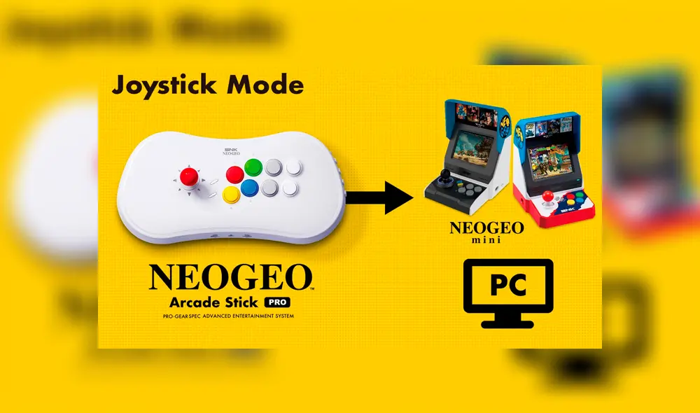 La NEO GEO Arcade Stick Pro puede usarse como mando en PC y en el NEO GEO Mini