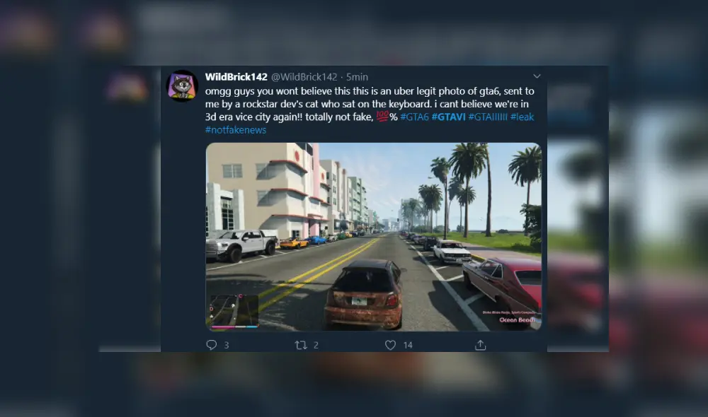 GTA VI podría ser un relanzamiento de Vice City. Imagen: Rockstar