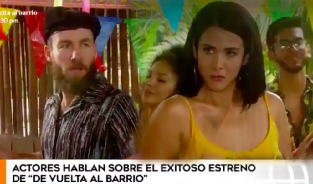 La actriz recalcó su buena amistad y química con su compañero de escena, Rodrigo Sánchez Patiño. Foto: Captura América TV La actriz recalcó su buena amistad y química con su compañero de escena, Rodrigo Sánchez Patiño. Foto: Captura América TV