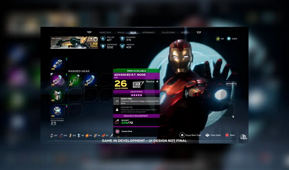 En Marvel's Avengers también podrás mejorar las armas de tu héroe. En Marvel's Avengers también podrás mejorar las armas de tu héroe.