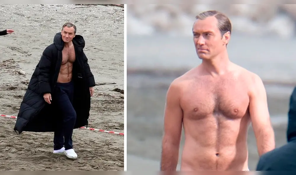 Jude Law captado por paparazzis seduce con filtración de fotos en diminuto bañador 