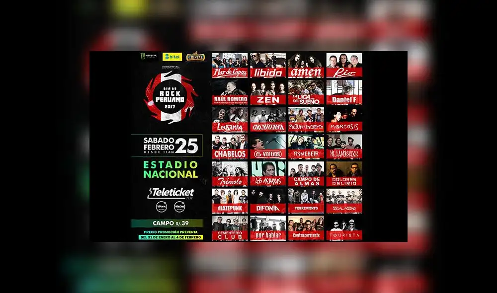 Día del Rock Peruano junta a las mejores bandas en dos escenarios. 