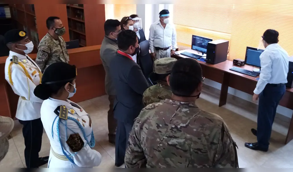 Las autoridades del Colegio Militar Elías Aguirre estuvieron presentes durante la inauguración