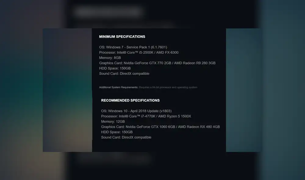 Los requisitos mínimos que necesitarás para poder jugar Red Dead Redemption 2 en tu PC.