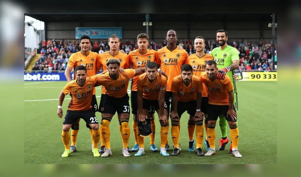 Wolverhampton Wanderers team group during the UEFA Europa League second qualifying round second leg at Seaview, Belfast. Wolverhampton Wanderers team group during the UEFA Europa League second qualifying round second leg at Seaview, Belfast.