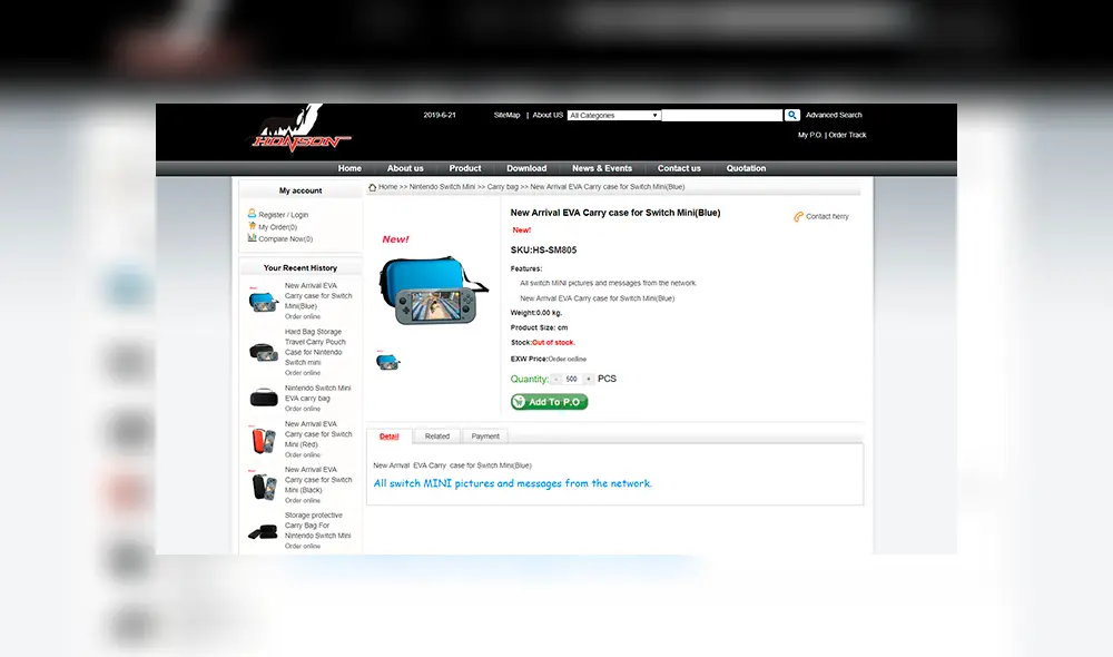 'Nintendo Switch Mini' revelada en tienda de accesorios HonSon.