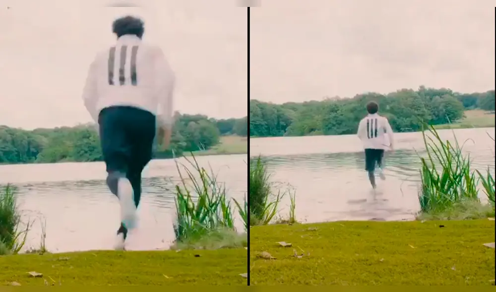 Mohamed Salah sorprende al caminar sobre el agua.