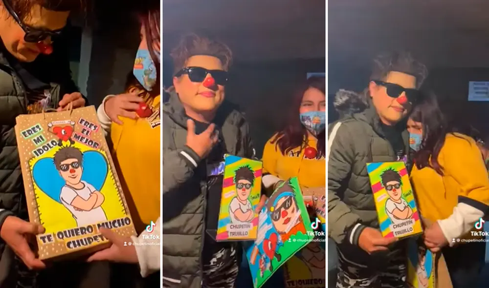 Chupetín Trujillo no resistió las lágrimas al ver semejante detalle de su admiradora. Foto: composición LR/captura de TikTok/@Chupetinoficial Chupetín Trujillo no resistió las lágrimas al ver semejante detalle de su admiradora. Foto: composición LR/captura de TikTok/@Chupetinoficial