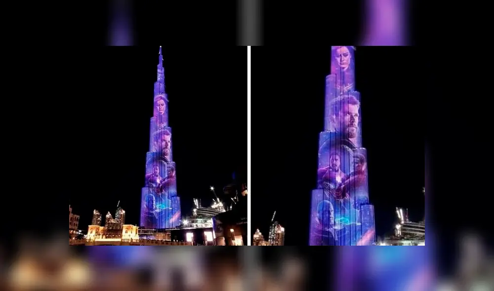 Avengers: Endgame: héroes de Marvel iluminan el edificio más alto del mundo [FOTOS]