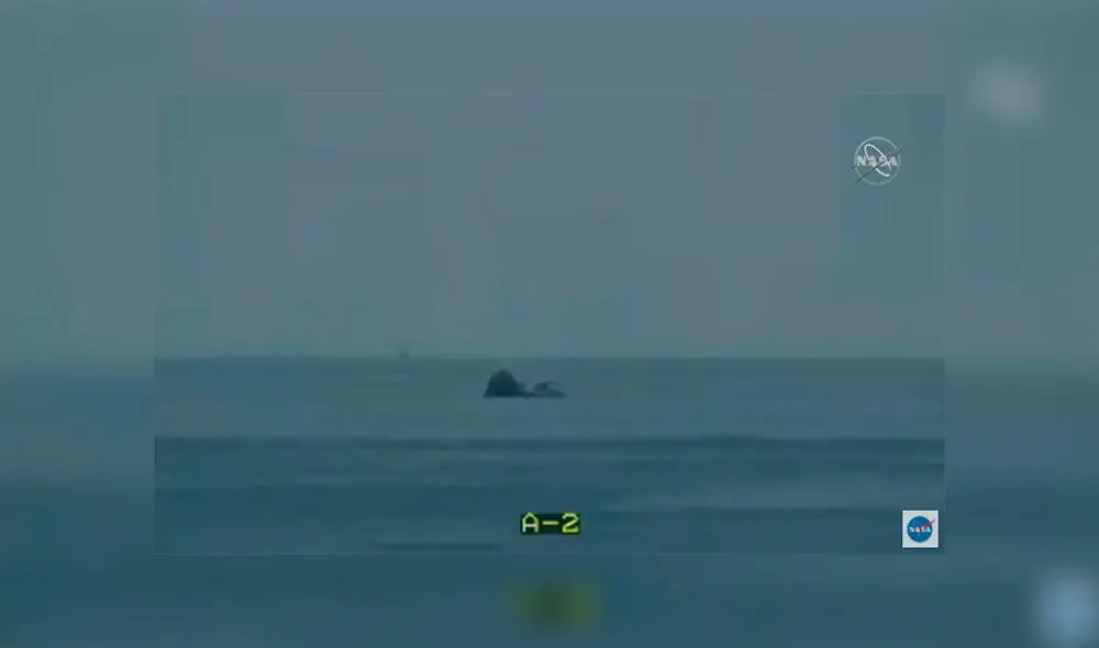 Los astronautas cayeron al mar como estaba previsto. Foto: captura (NASA)