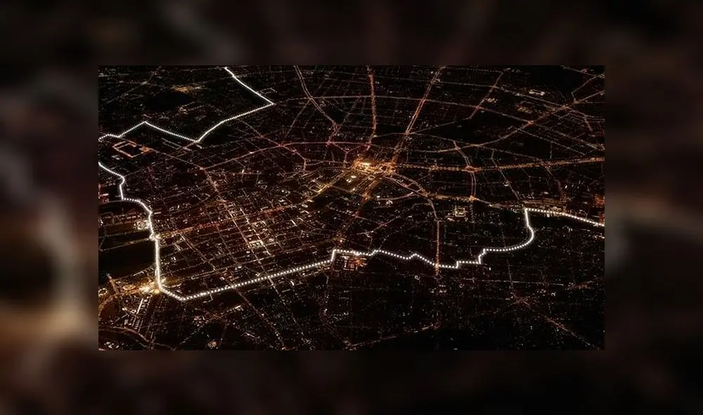 Iluminación del espacio en donde se levantó el Muro de Berlín. Foto: Difusión
