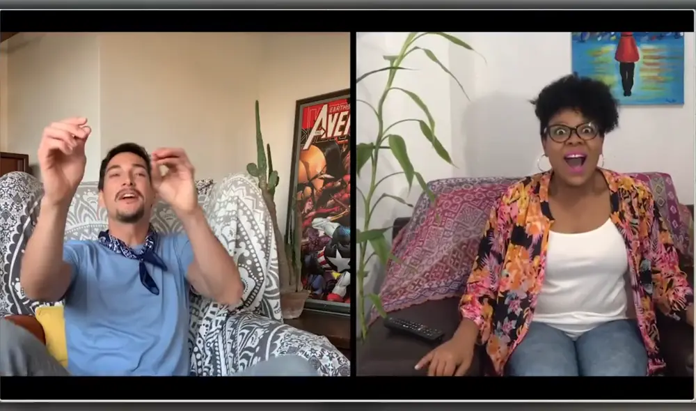 José Dammert y Anaí Padilla, conductores del programa "Control remoto", guía de películas.