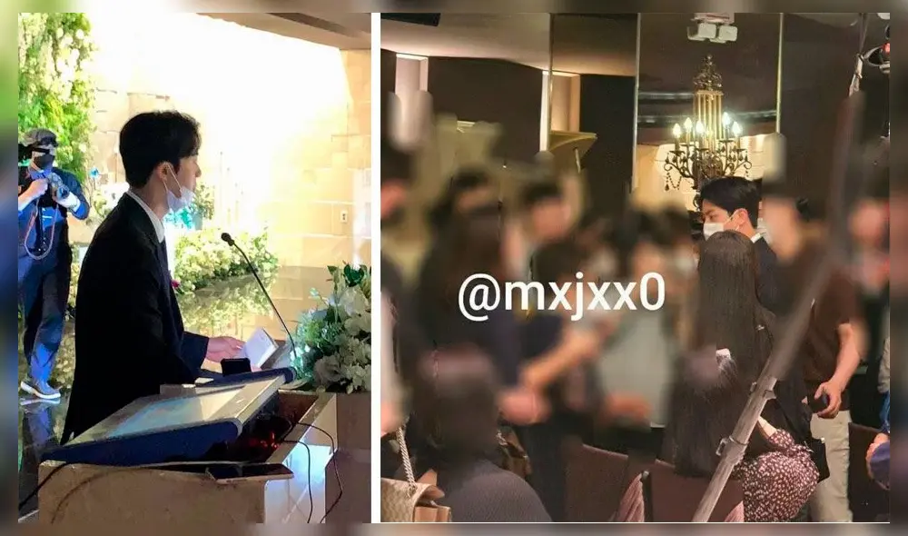 Jin (BTS) ejerció de MC en la boda de su amigo de la infancia. Foto: Weibo Jin (BTS) ejerció de MC en la boda de su amigo de la infancia. Foto: Weibo