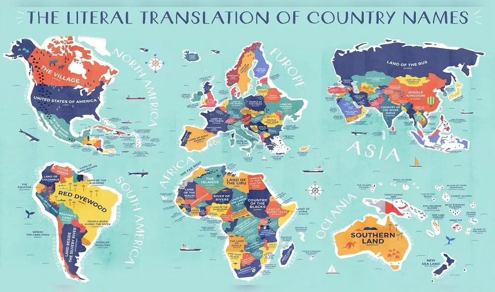 Conoce el mapa que te dice el significado de cada país en el Mundo