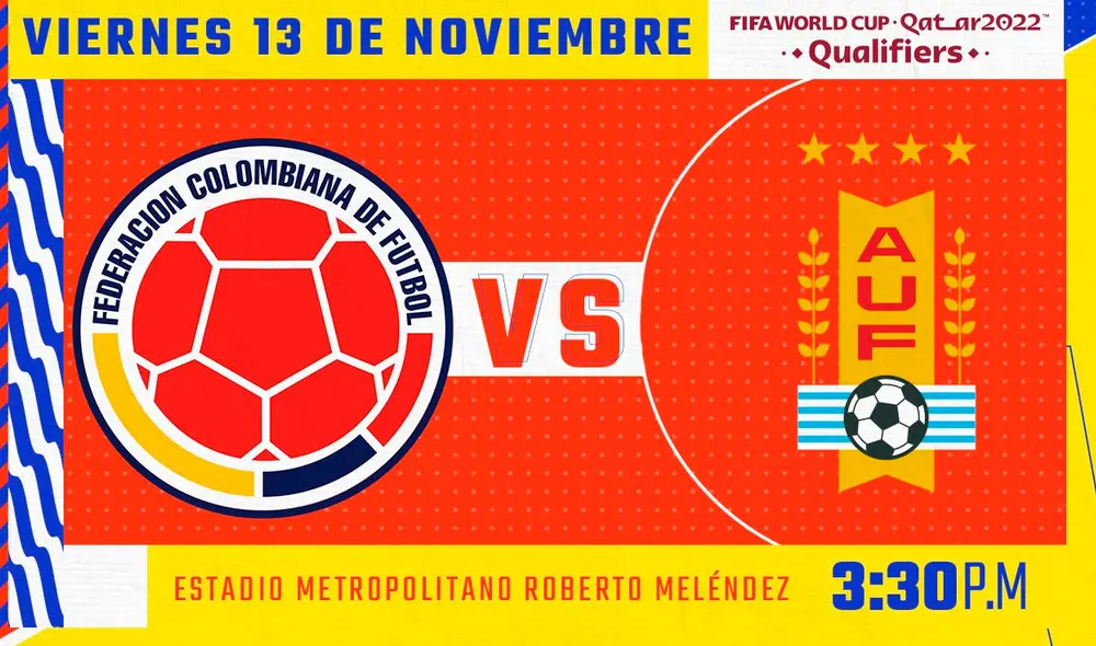 Colombia y Uruguay juegan este viernes por la fecha 3 de las Eliminatorias Qatar 2022. Foto: Twitter / @FCFSeleccionCol