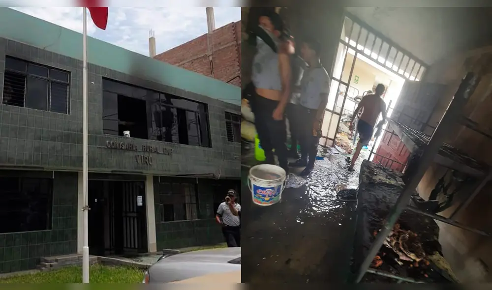 Incendio generó pérdidas de los bienes policiales.