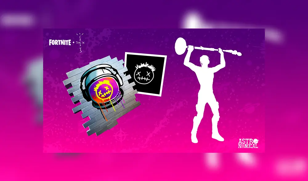 Consigue emotes y grafitis inspirados en Travis Scott al participar del evento Astronomical. Consigue emotes y grafitis inspirados en Travis Scott al participar del evento Astronomical.