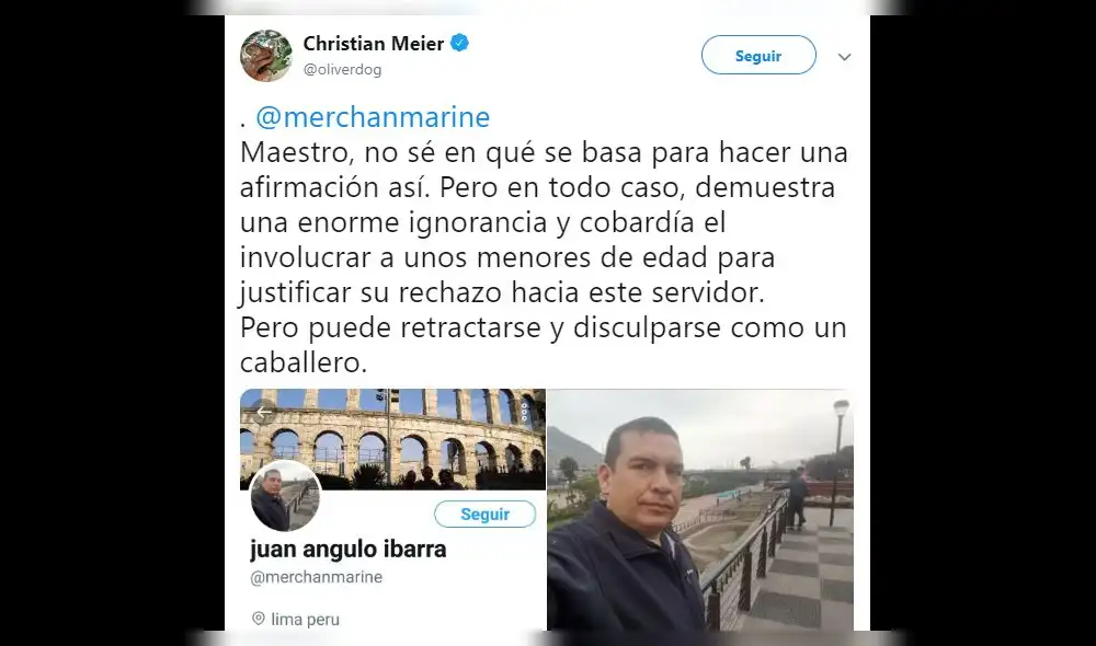 Christian Meier arremete contra usuario por terrible insulto contra sus hijos
