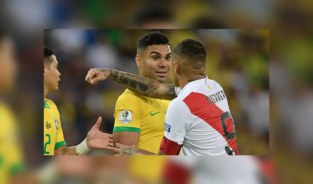 Paolo Guerrero, capitán de la selección peruana, recibió elogios del brasileño Casemiro. (Foto: AFP) Paolo Guerrero, capitán de la selección peruana, recibió elogios del brasileño Casemiro. (Foto: AFP)