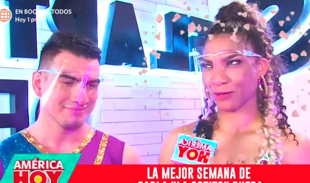 El joven expresó su carió hacia la deportista frente a cámaras. Foto: captura/América TV