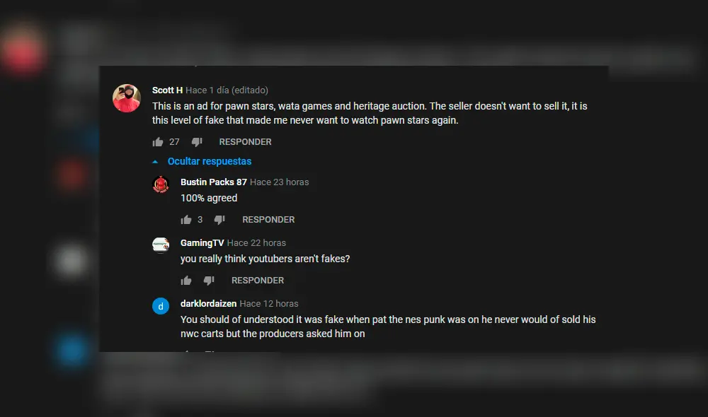 "Esto es publicidad para ‘El Precio de la Historia’, Wata Games y otros. El vendedor no quiere venderlo, este tipo de fingimiento es lo que hace que no quiera ver el show nunca más."