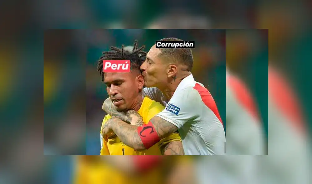El beso que Paolo Guerrero le dio a Pedro Gallese en el partido Perú vs. Uruguay por Copa América ha generado diversos memes en Facebook.