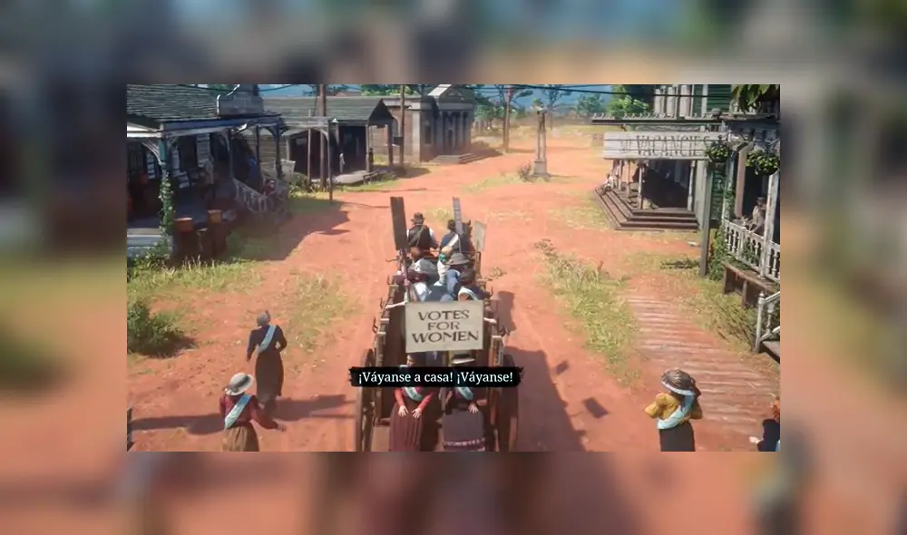 El vagón es abucheado por el pueblo.