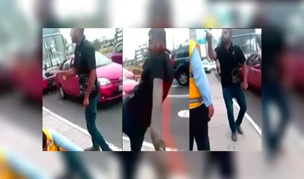 San Borja: taxista informal agredió con puñetes y patadas a inspector de transporte [VIDEO] 
