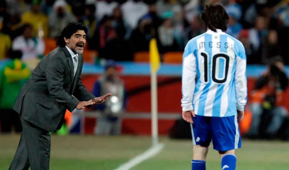 Diego Maradona se refirió a la actuación de Lionel Messi tras el partido entre el FC Barcelona y Nápoli por Champions League. | Foto: AFP Diego Maradona se refirió a la actuación de Lionel Messi tras el partido entre el FC Barcelona y Nápoli por Champions League. | Foto: AFP