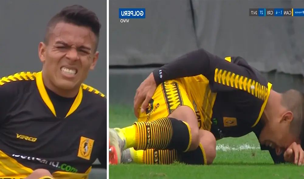 Sandro Rengifo salió golpeado del partido ante Cristal por la Liga 1. (FOTO: Captura GolPerú/Composición La República).