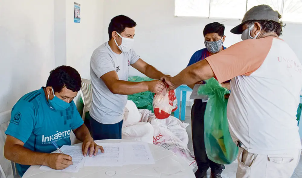 entrega canastas viveres andina