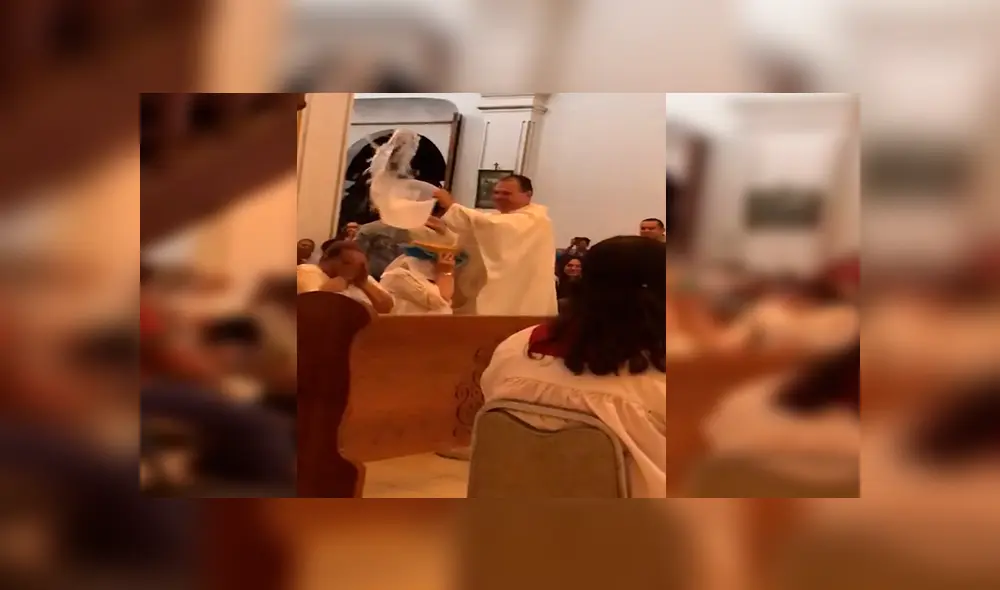 Facebook viral: sacerdote santifica a sus fieles y les echa agua bendita en balde Facebook viral: sacerdote santifica a sus fieles y les echa agua bendita en balde
