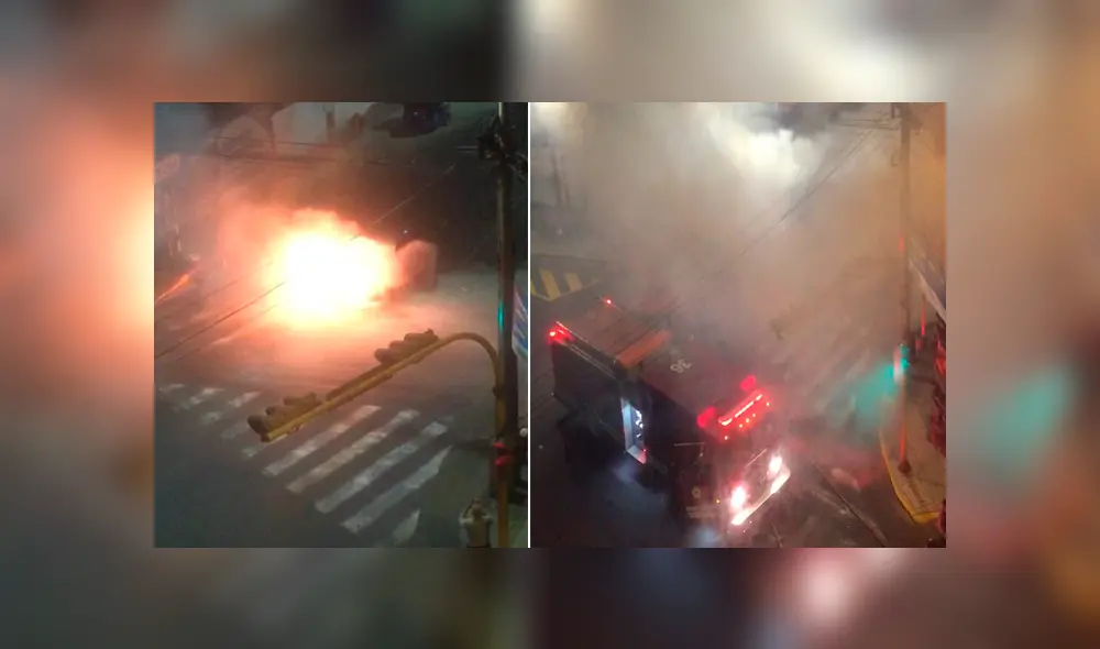 Incendio de vehículo en plena pista alarmó a vecinos de San Miguel. Foto: Brunella Abele / Twitter Incendio de vehículo en plena pista alarmó a vecinos de San Miguel. Foto: Brunella Abele / Twitter