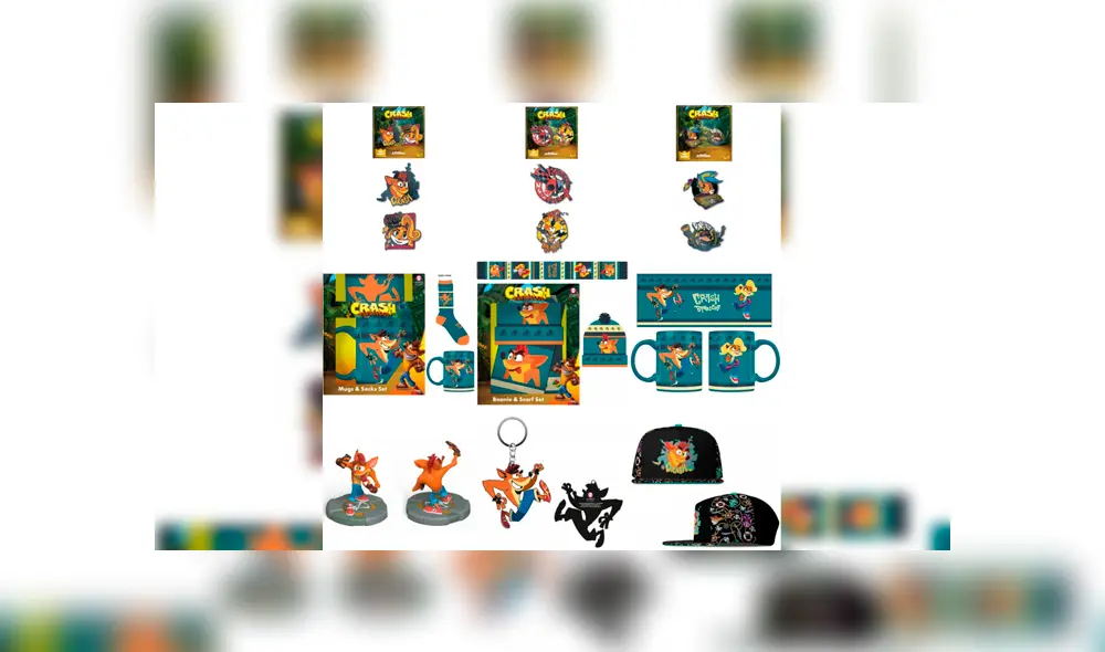 Tienda Blackfire pone en venta estos artículos de merchandising sobre Crash Bandicoot. Foto: Blackfire.