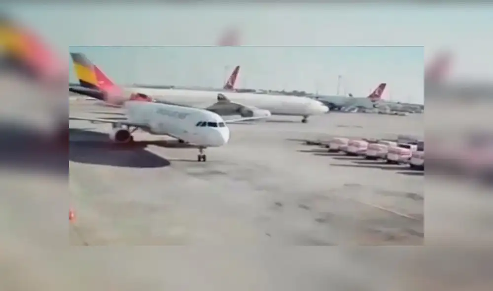 Video muestra el instante del choque de dos aviones en aeropuerto de Turquía