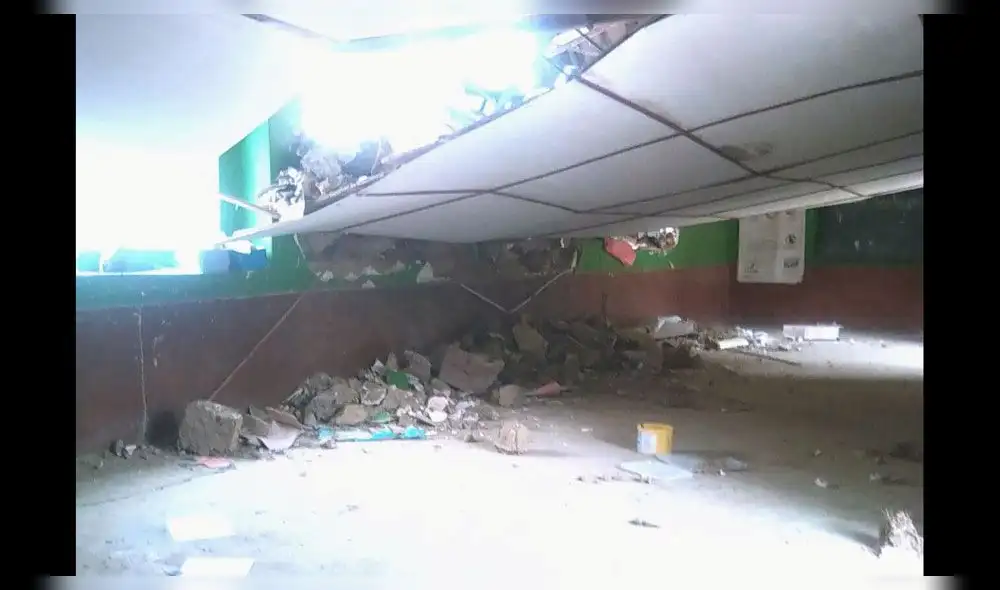 Se desploma institución educativa en Cajamarca Se desploma institución educativa en Cajamarca