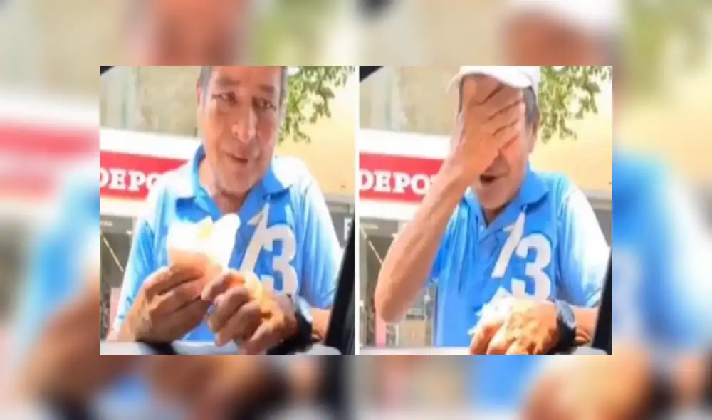 Las lágrimas del humilde vendedor de cocadas reflejaron la difícil situación que vive él y su familia al no poder vender sus productos. (Foto: captura)